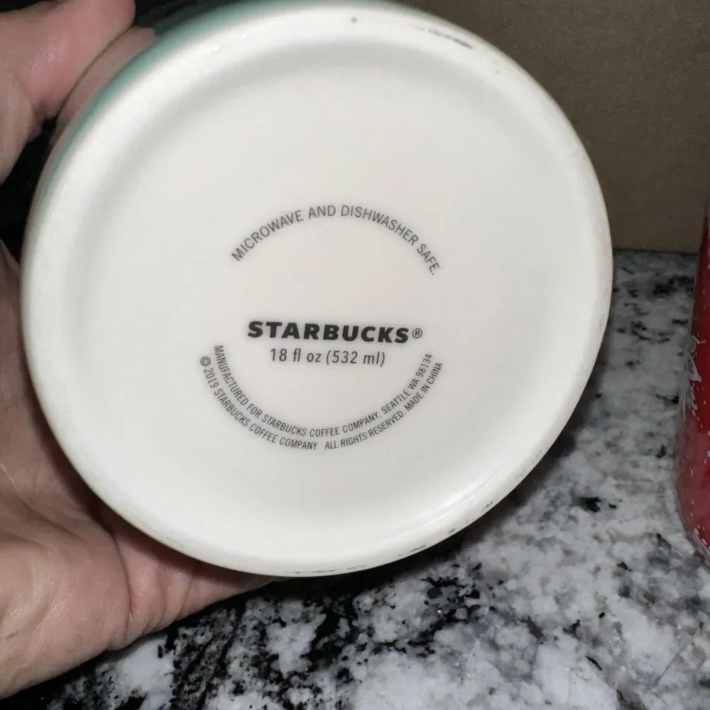 Starbucks Red Holiday Mug 18oz 2020 Holly Poinsettia & 2019 Coffee Is Magic Mug